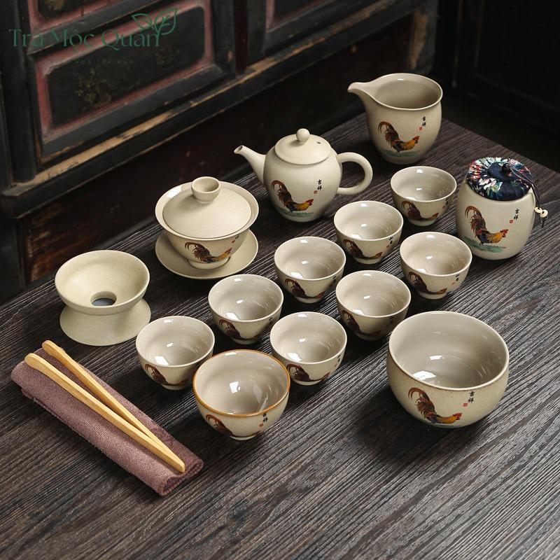 Bộ Ấm Chén Gốm Hình Gà Dân Gian BAT21