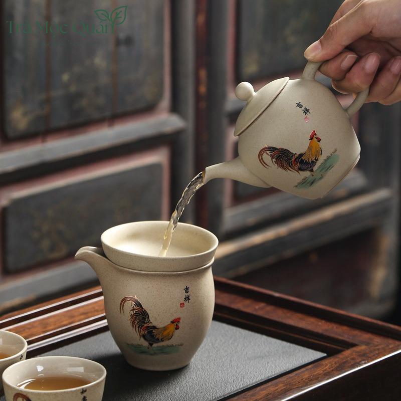 Bộ Ấm Chén Gốm Hình Gà Dân Gian BAT21
