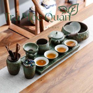 Bộ Ấm Chén Gốm Nhật Men Ngọc Xanh BAT22