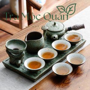 Bộ Ấm Chén Gốm Nhật Men Ngọc Xanh BAT22