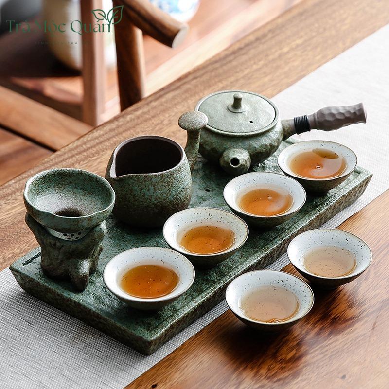 Bộ Ấm Chén Gốm Nhật Men Ngọc Xanh BAT22