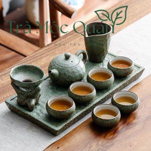 Bộ Ấm Chén Gốm Nhật Men Ngọc Xanh BAT22