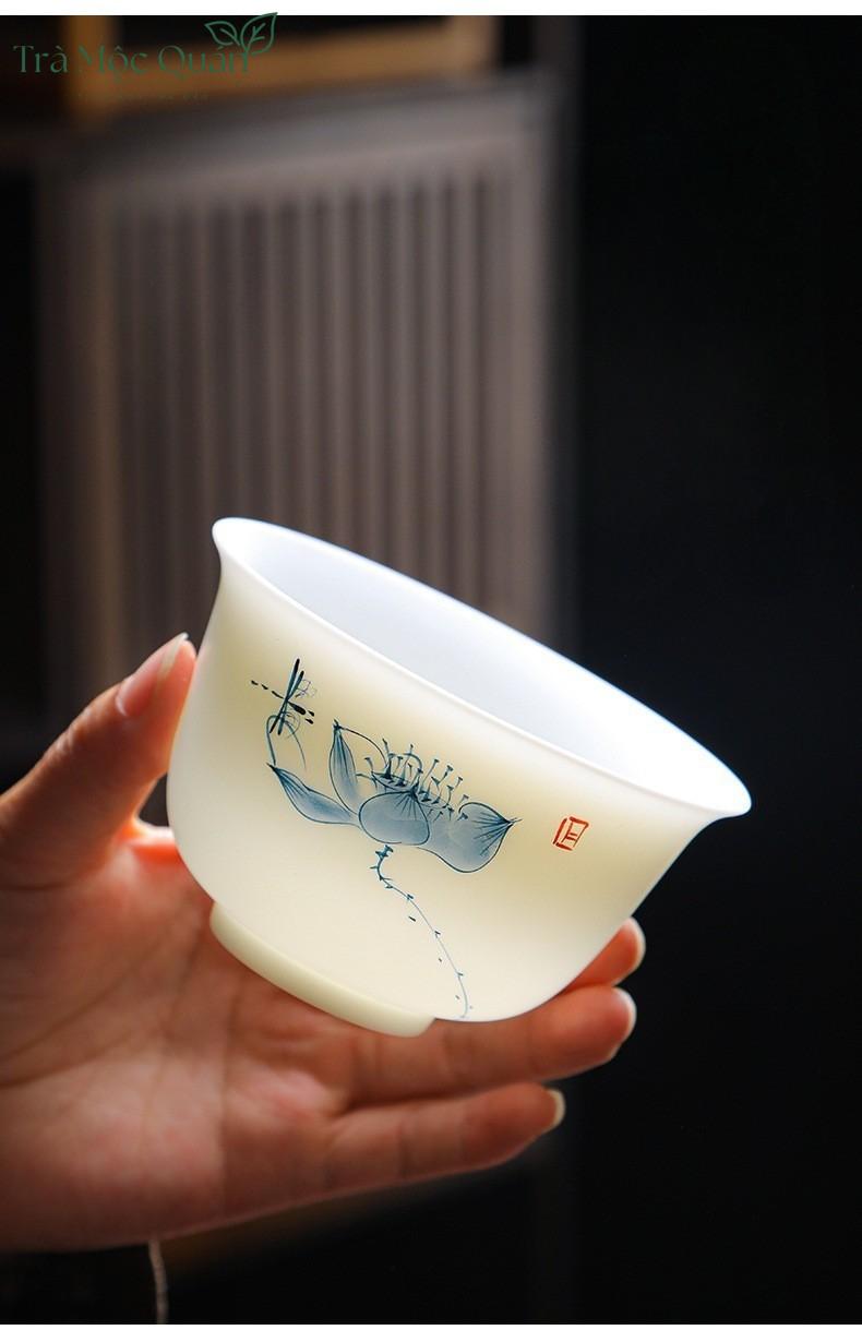 Bộ Ấm Chén Sứ Hoa Sen Liên Hoa BAT11
