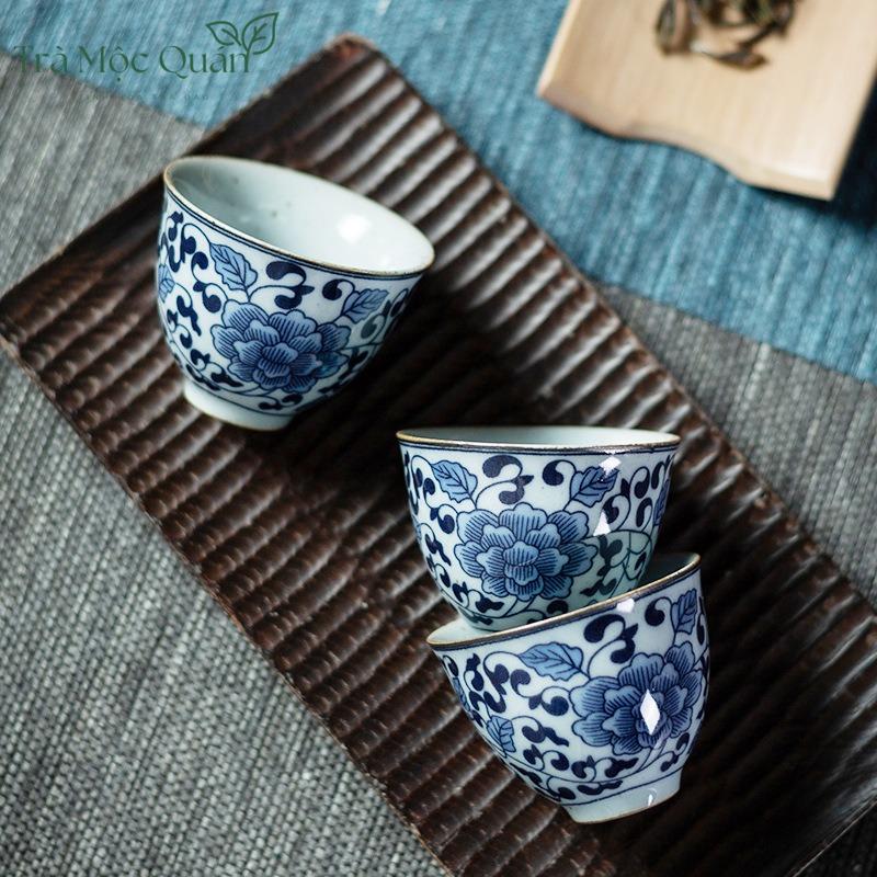 Bộ Ấm Chén Trà Sứ Họa Tiết Hoa Dây BAT18