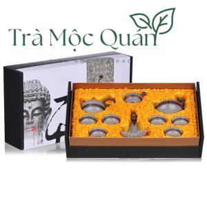 Bộ Ấm Chén Trà Sứ Men Rạn Hoài Cổ BAT17