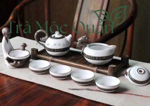 Bộ Ấm Chén Trà Sứ Men Rạn Hoài Cổ BAT17