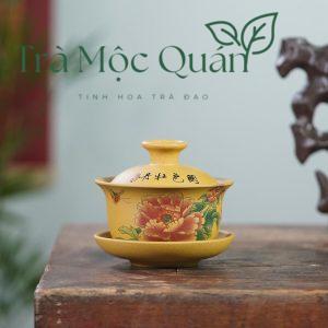 Chén Khải Tử Sa Đoạn Nê Họa Tiết Mẫu Đơn 170ml CK59