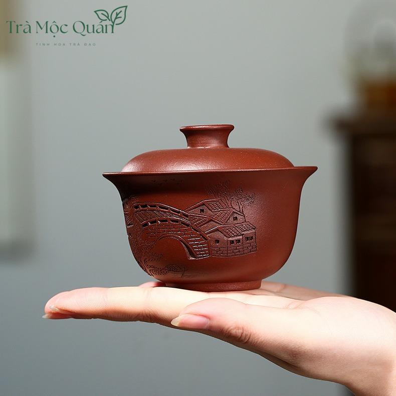Chén Khải Tử Sa Khắc Thủ Công CK60