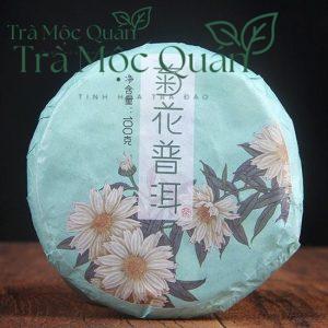 Trà Phổ Nhĩ Chín Mãnh Hải Hoa Cúc – Bánh Trà 100g PN72