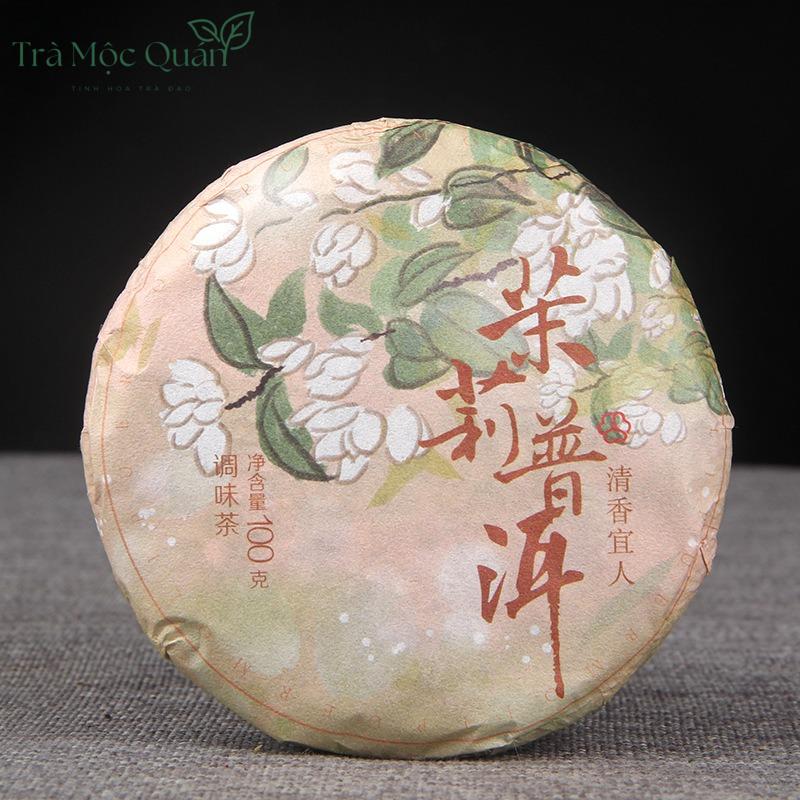 Trà Phổ Nhĩ Chín Mãnh Hải Hoa Nhài – Bánh Trà 100g PN73
