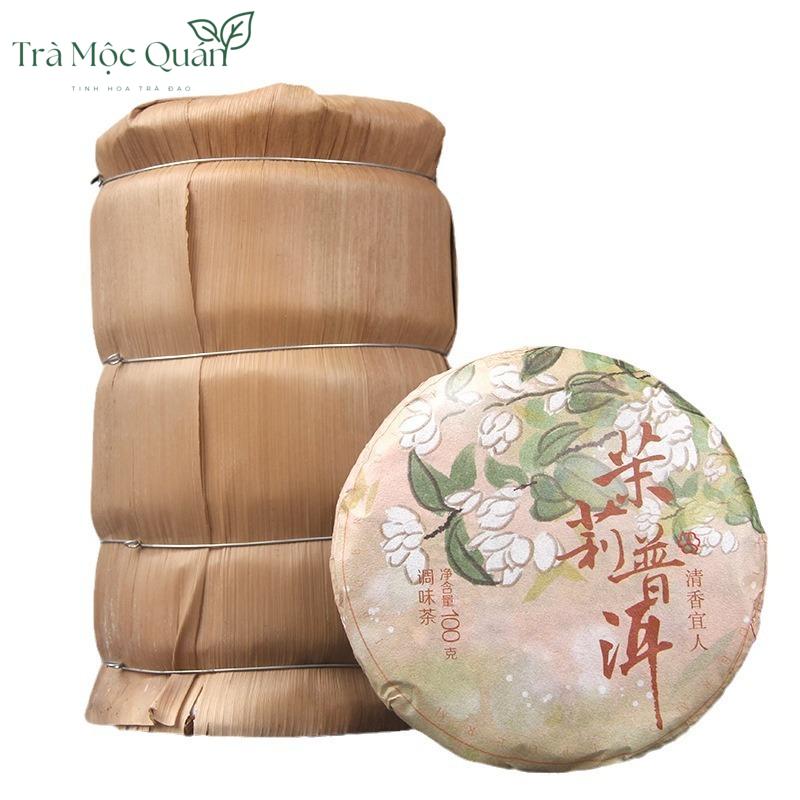 Trà Phổ Nhĩ Chín Mãnh Hải Hoa Nhài – Bánh Trà 100g PN73