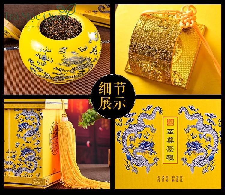 Trà Phổ Nhĩ Quýt Tiểu Thanh Cam Tân Hội – Hộp Quà Cung Đình Hoàng Kim 500g PN78
