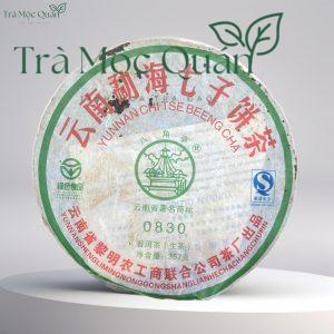 Trà Phổ Nhĩ Sống Bát Giác Đình Lê Minh 0840 (Ba Jiao Ting) 2008 – Bánh 357g PN80