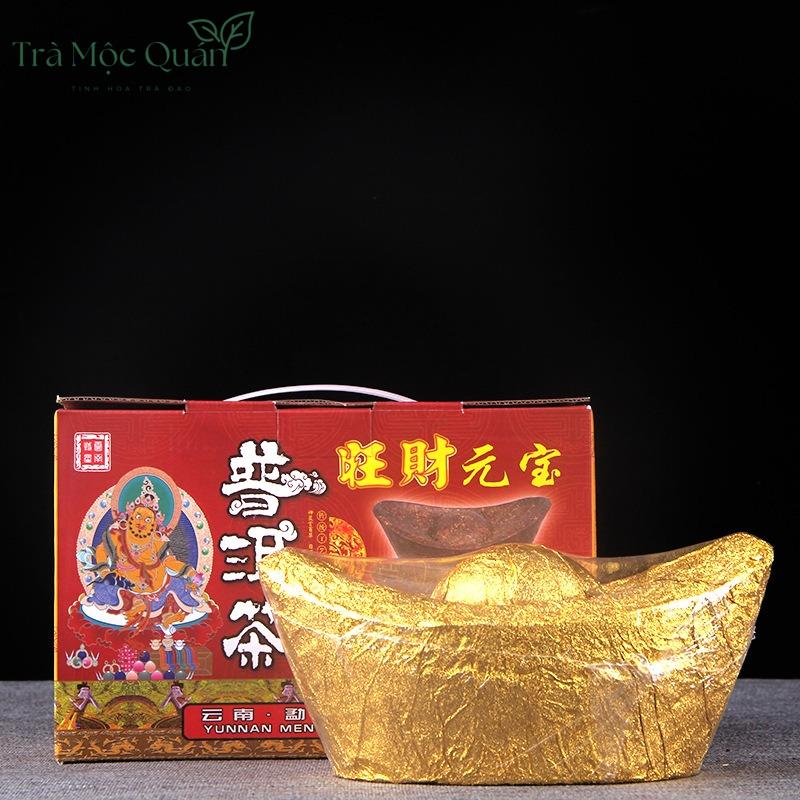 Trà Phổ Nhĩ Sống Kim Nguyên Bảo Thỏi Vàng Cổ – Quy Cách 1kg PN67