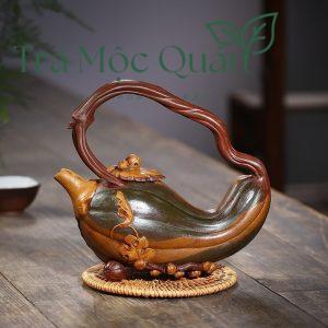 Ấm Tử Sa Đề Lương Quả Bí Hồng Nê 350ml ATS71