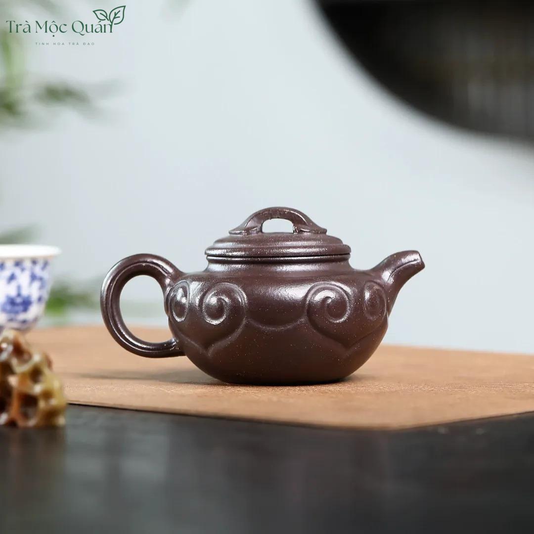 Ấm Tử Sa Phỏng Cổ Như Ý Tử Ngọc Kim Sa Thủ Công 240ml ATS74