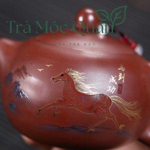 Ấm Tử Sa Tây Thi Chu Nê Mã Đáo Cát Tường 230ml ATS54
