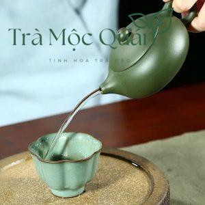 Ấm Tử Sa Tây Thi Dáng Dẹt Lục Nê 180ml ATS66