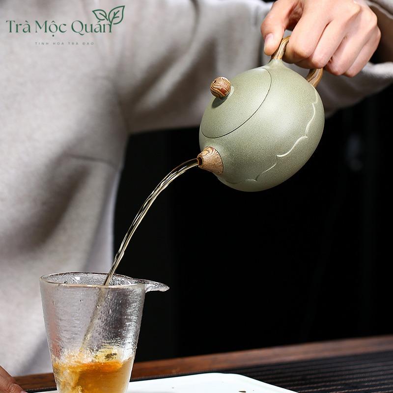 Ấm Tử Sa Tây Thi Đậu Thanh Nê Hoa Sen 250ml ATS67