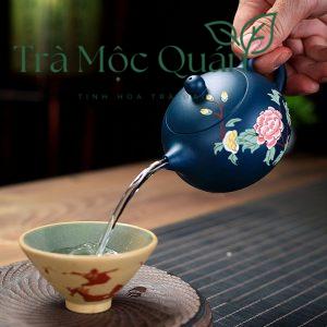 Ấm Tử Sa Tây Thi Hoa Mẫu Đơn Lam Sa 250ml ATS65