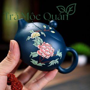 Ấm Tử Sa Tây Thi Hoa Mẫu Đơn Lam Sa 250ml ATS65