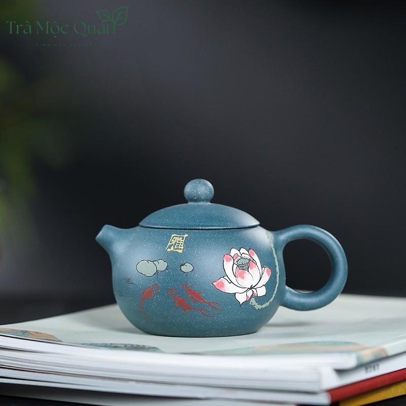 Ấm Tử Sa Tây Thi Hoa Sen Lục Nê 200ml ATS69