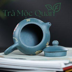 Ấm Tử Sa Tây Thi Hoa Sen Lục Nê 200ml ATS69