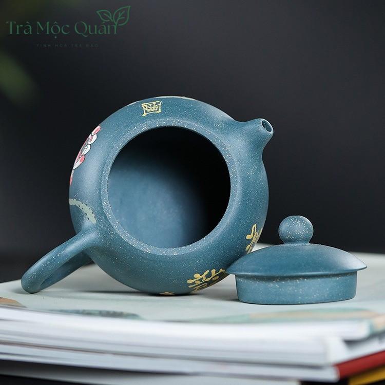 Ấm Tử Sa Tây Thi Hoa Sen Lục Nê 200ml ATS69