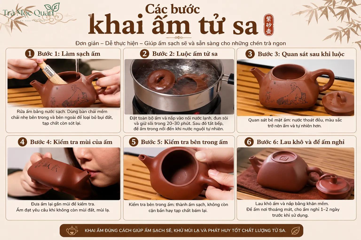 cách khai ấm tử sa