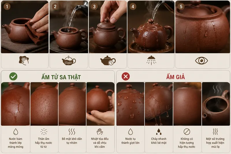 phân biệt ấm tử sa thật giả