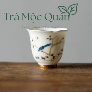 Ấm Trà Sứ Cảnh Đức Vẽ Tay Chim Hoàng Anh Thủ Công 170ml ACD1