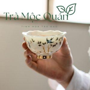 Ấm Trà Sứ Cảnh Đức Vẽ Tay Chim Hoàng Anh Thủ Công 170ml ACD1