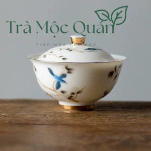 Ấm Trà Sứ Cảnh Đức Vẽ Tay Chim Hoàng Anh Thủ Công 170ml ACD1