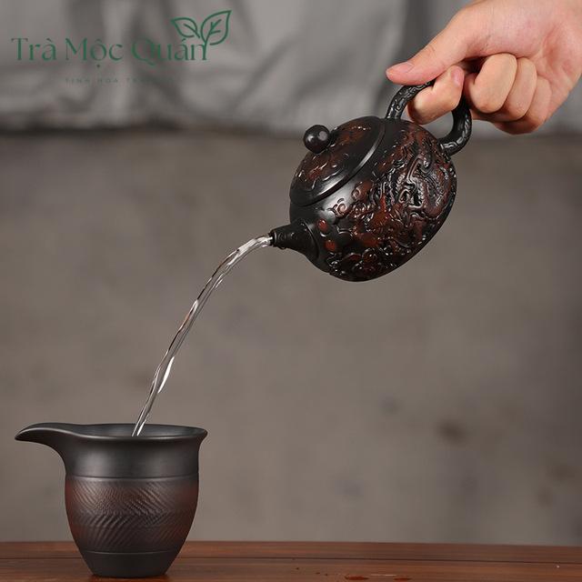 Ấm Tử Đào Kiến Thủy Tây Thi Long Phụng Thủ Công 225ml ATS63
