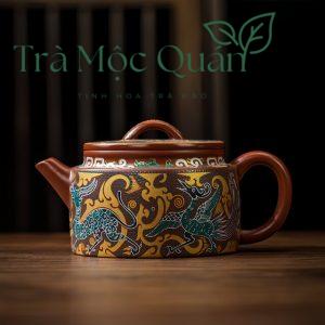 Bộ Ấm Tử Sa Hán Ngoã Tứ Linh Đại Hồng Bào 160ml – Hộp Quà BAT29