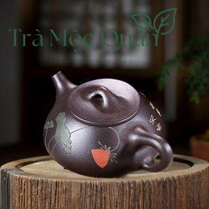 Ấm Tử Sa Thạch Biều Hà Thú Hắc Kim Cương 240ml ATS92