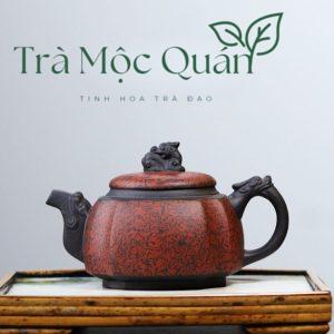 Ấm Tử Sa Tứ Phương Long Tôn Hắc Nê 300ml ATS88