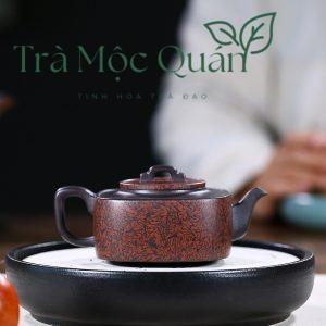 Ấm Tử Sa Tứ Phương Thanh Vận Hắc Nê 240ml ATS87