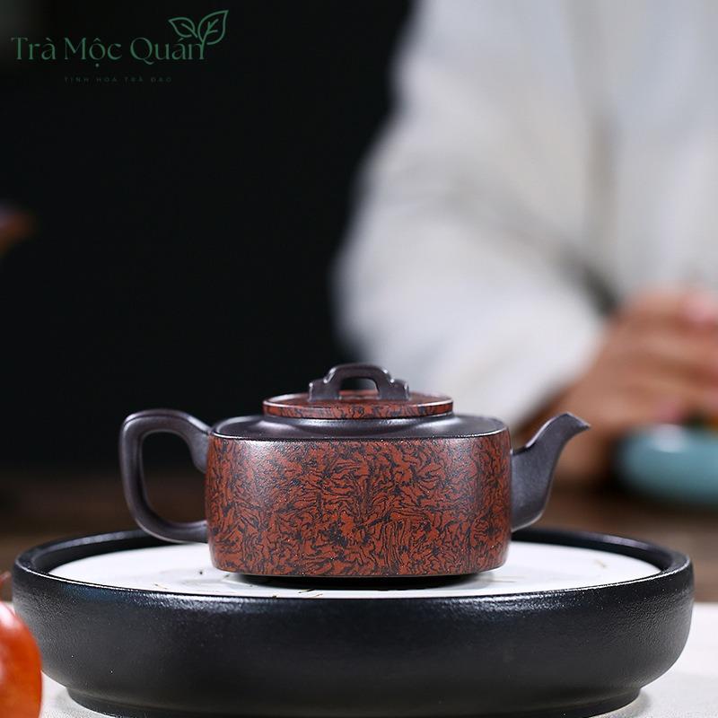 Ấm Tử Sa Tứ Phương Thanh Vận Hắc Nê 240ml ATS87