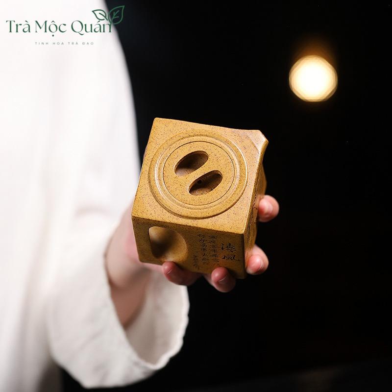 Ấm Tử Sa Tứ Phương Trúc Ảnh Nung Củi 320ml ATS86