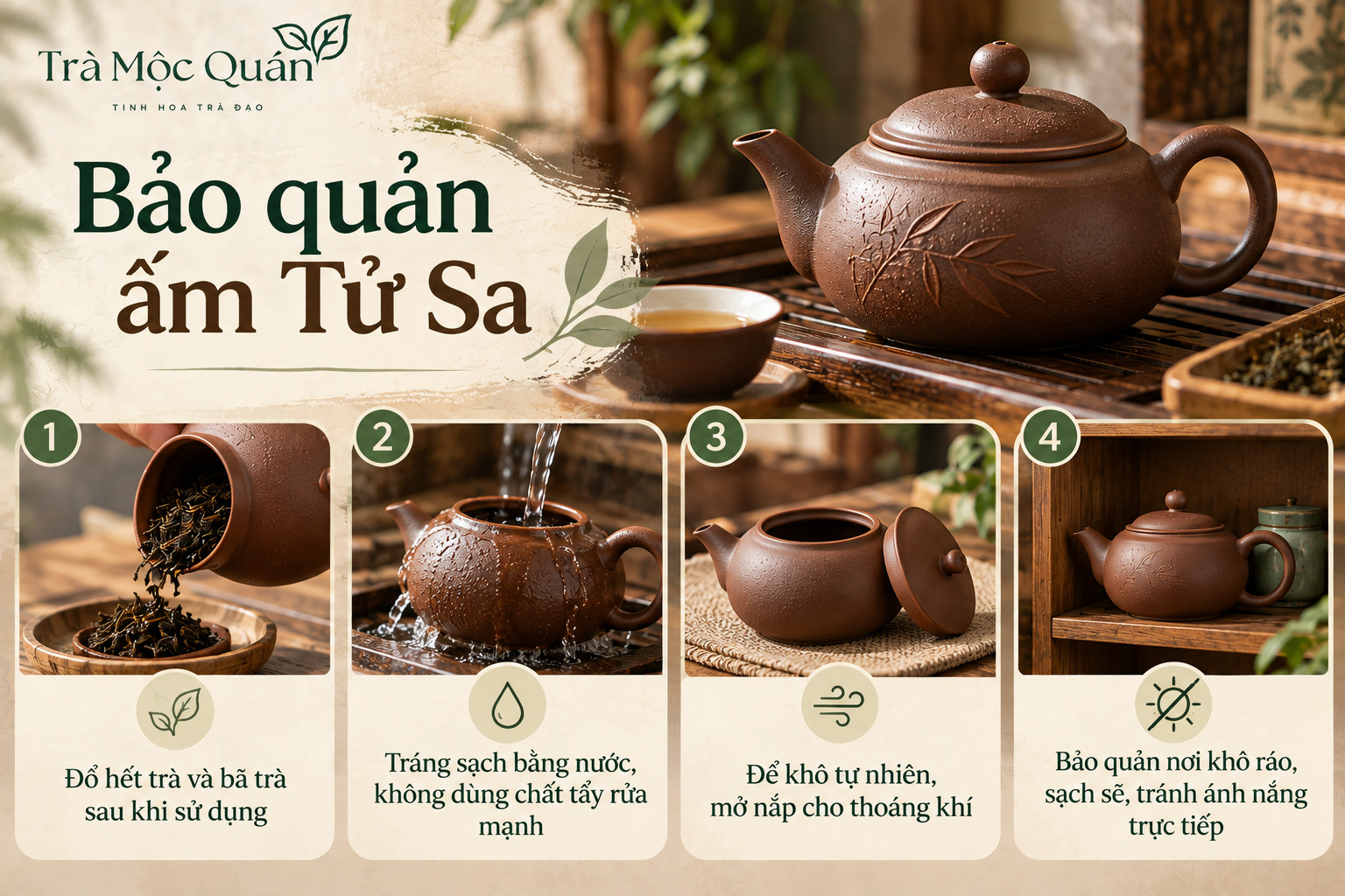 cách bảo quản ấm chén trà